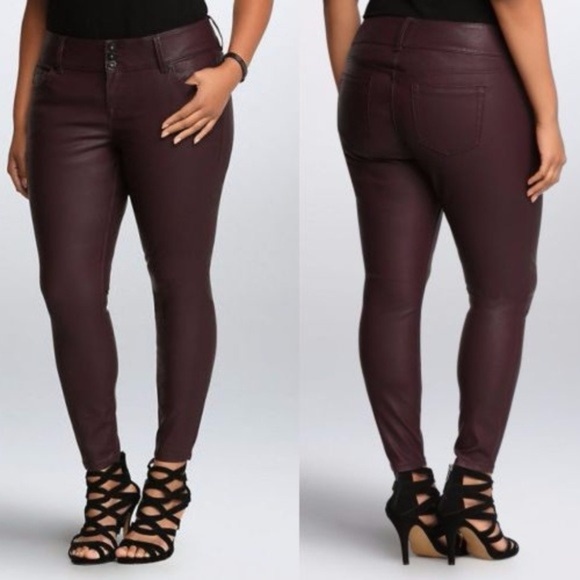 torrid Pants - New TORRID Oxblood Faux Leather Jeggings Pants NWT